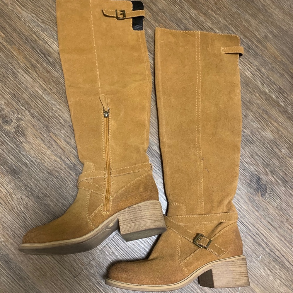 Tall boots. Faux suede